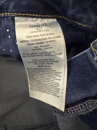 Vaqueros ONLY mujer con perlas