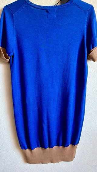 Vestido Massimo Dutti azul y marrón