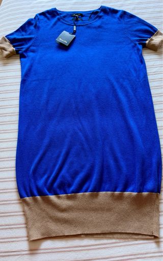 Vestido Massimo Dutti azul y marrón