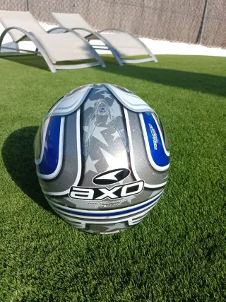 Casco AXO Azul y Blanco talla S