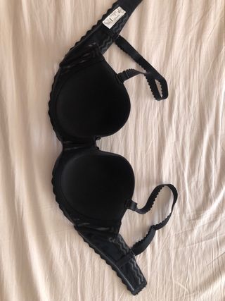 Sujetador Push Up Negro con Tirantes