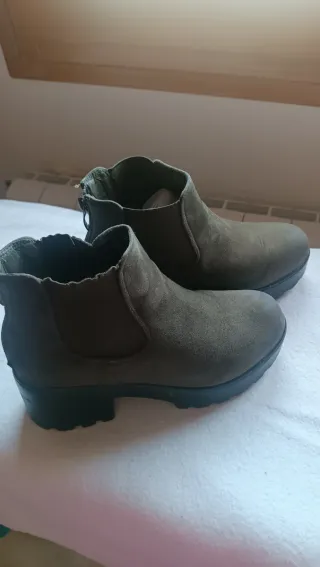 Botines plataforma T.38 verde