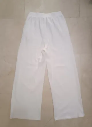 Pantalones anchos blancos mujer