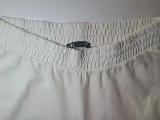 Pantalones anchos blancos mujer