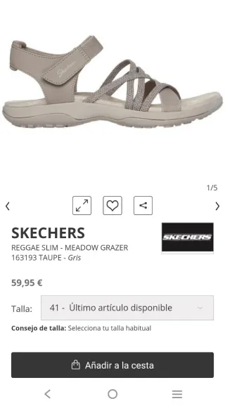 Sandalias Skechers Beige Talla 36 Nuevas