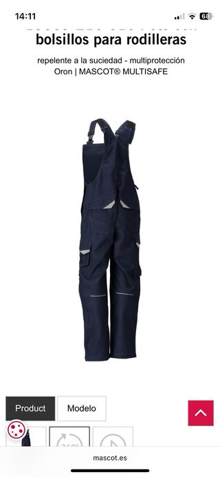 Peto de trabajo MASCOT azul XL