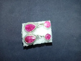 Pendientes Plata y Rubí