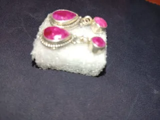 Pendientes Plata y Rubí