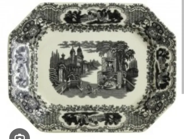 Bandeja Cartuja porcelana diseño clásico