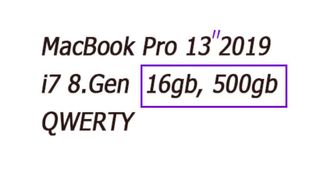 MacBook Pro 13 2019 512GB 16GB RAM