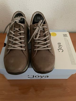 Zapatillas de piel Joya Beige/Marrón