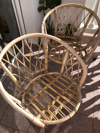 2 Sedie in Rattan da Giardino in Bambù