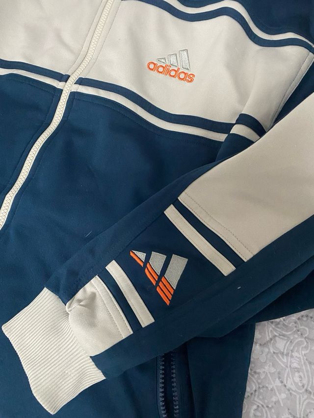 Chaqueta Adidas Vintage Azul y Gris
