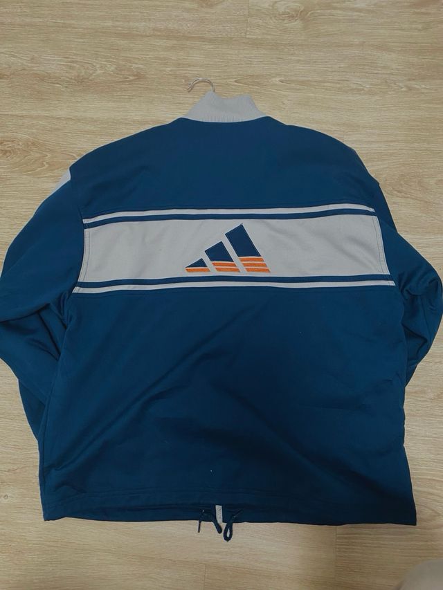 Chaqueta Adidas Vintage Azul y Gris