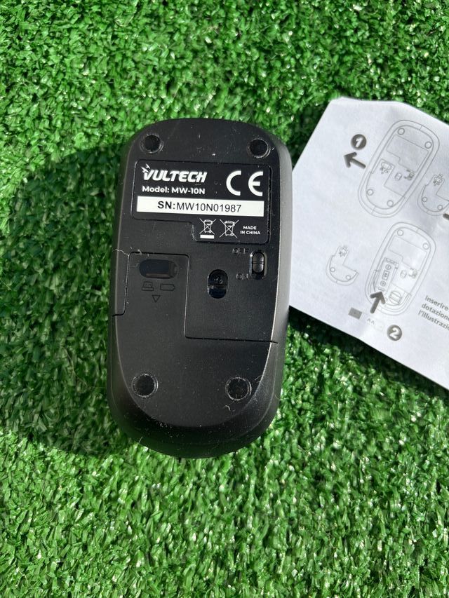 Mouse wireless Vultech MW-10, clic silenzioso, 1600 DPI, tecnologia 2.4GHz