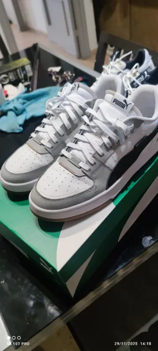 Zapatillas Puma Hombre Gris y Blanco