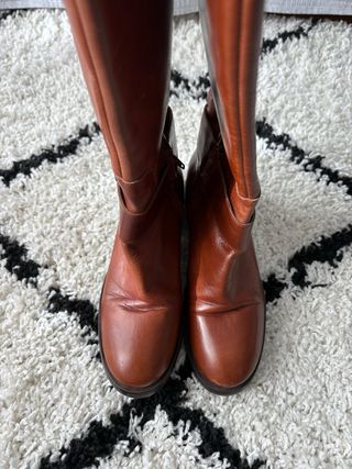 Botas de piel Zara marrones altas