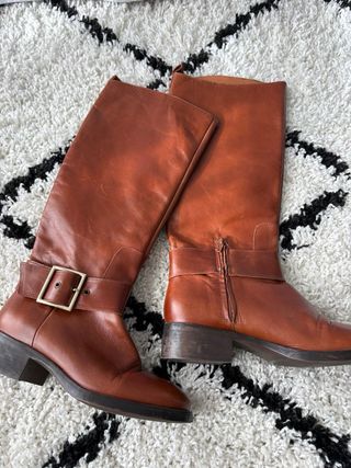 Botas de piel Zara marrones altas