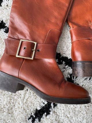 Botas de piel Zara marrones altas