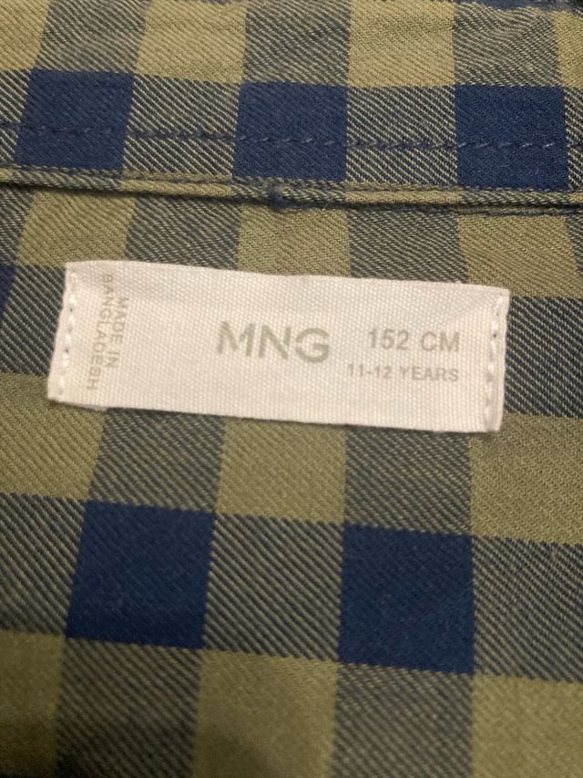 Camisa cuadros Mango 11-12 años