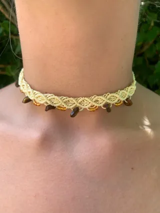 Colgante macramé beige y marrón