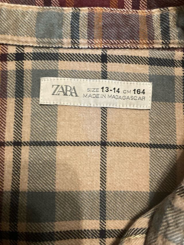 Camisa Zara cuadros 13-14 años