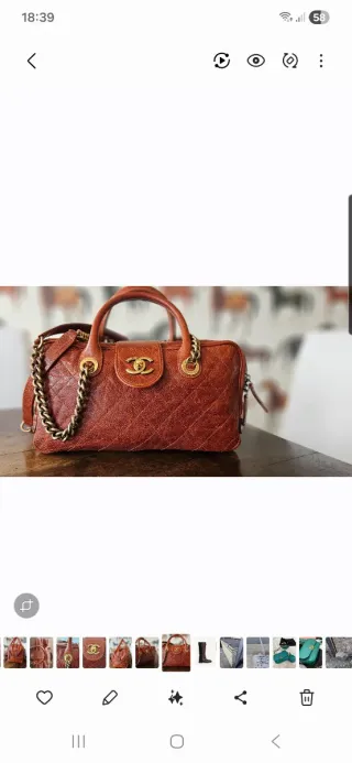 Borsa Chanel marrone e oro caviar