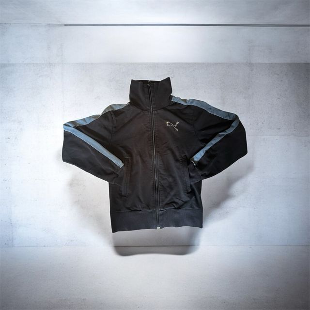 Felpa VINTAGE Puma Logo Brillante Nero Argento