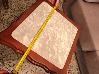 Tavolo ausiliario in legno e marmo