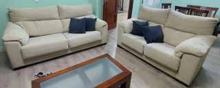 Sofá 3 y 2 plazas en blanco crudo