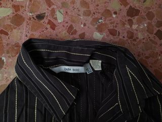 Camisa de rayas negra y beige