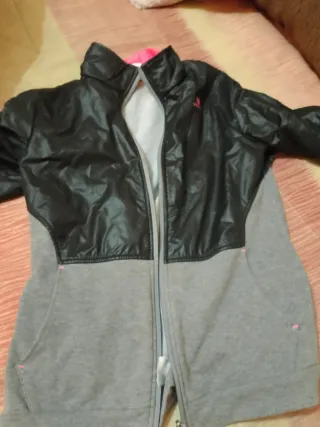 Chaqueta de pelo sintético con capucha,talla 12