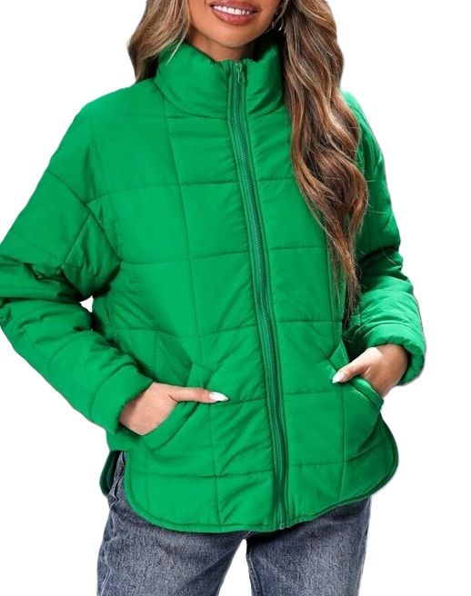 Chaqueta acolchada verde Shein