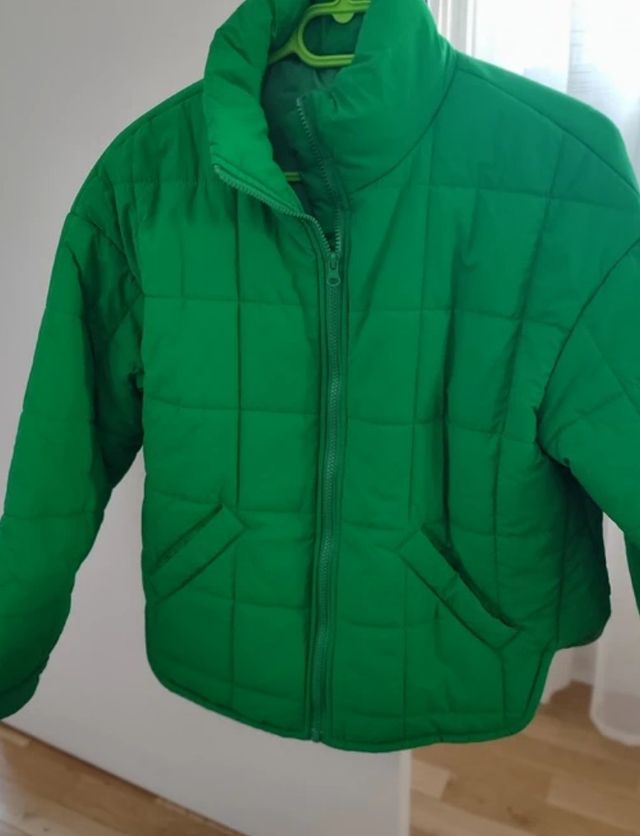 Chaqueta acolchada verde Shein