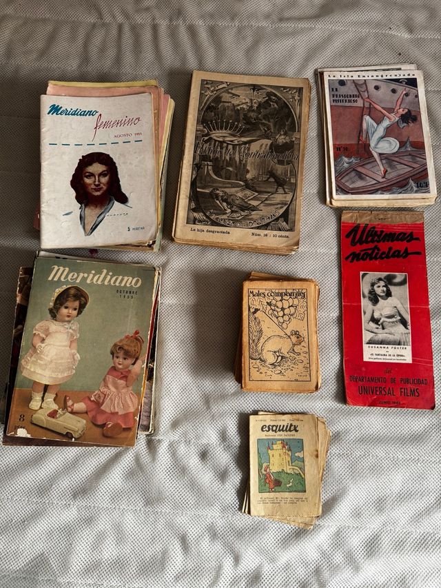Lote vintage 1920–1956: pulp, cuadernos catalanes,