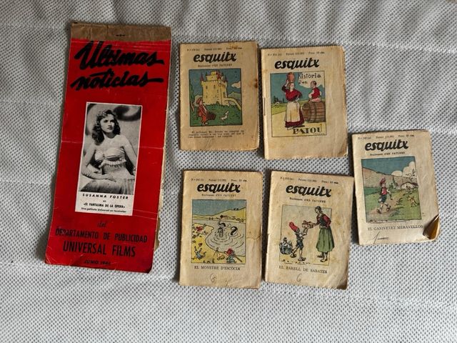 Lote vintage 1920–1956: pulp, cuadernos catalanes,