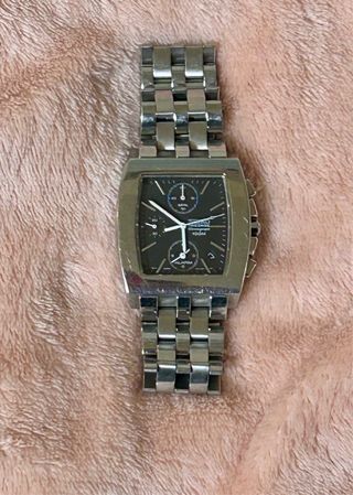 Reloj Seiko Cronógrafo Negro y Plateado