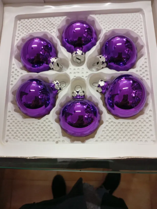 Bolas de Natal Roxas de Cristal (Conjunto de 5)