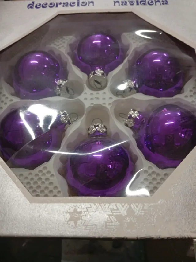 Bolas de Natal Roxas de Cristal (Conjunto de 5)