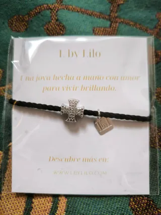 Pulsera L by Lilo Cruz Plata y Negro