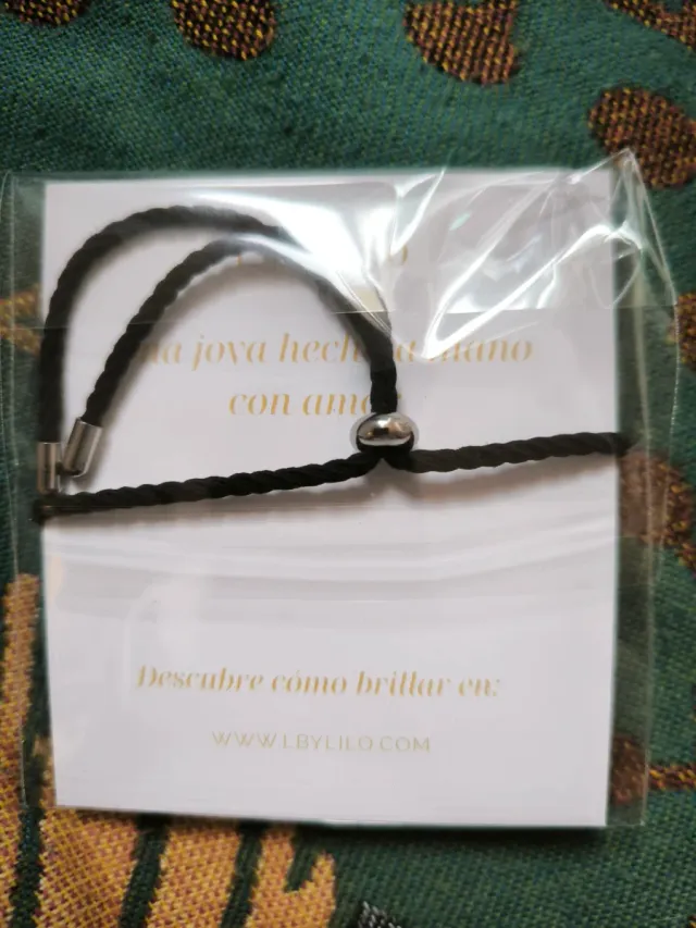 Pulsera L by Lilo Cruz Plata y Negro