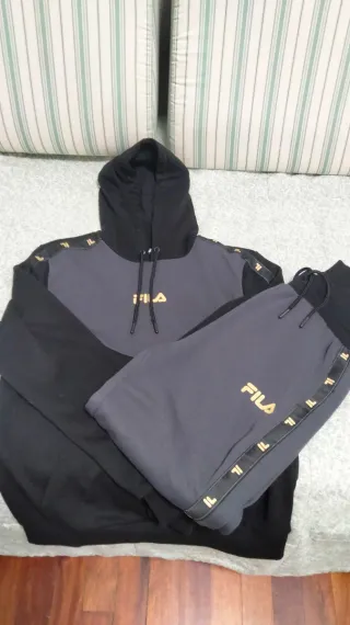 Chándal Fila chico negro y gris