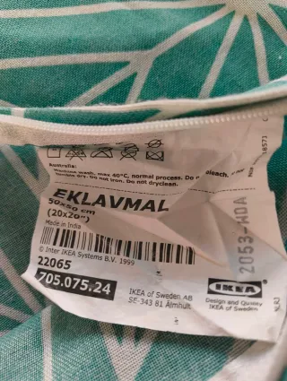 Coppia copricuscini fantasia geometrica blu