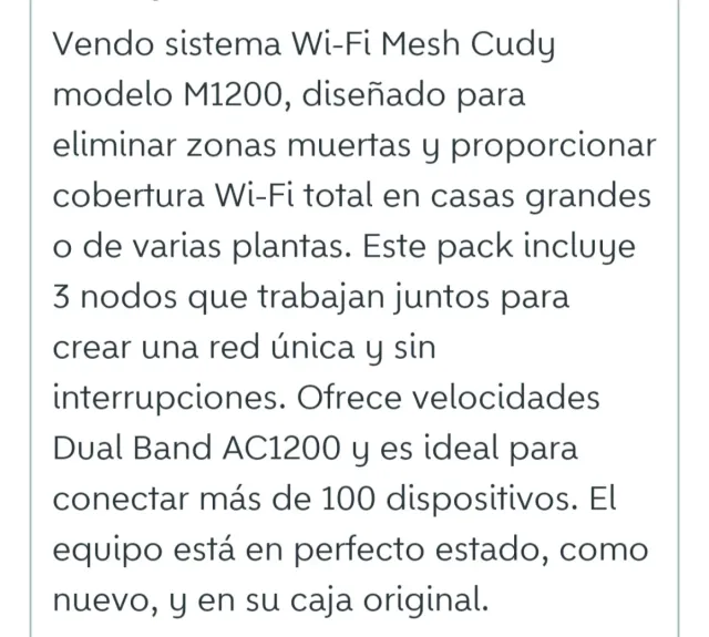 Cudy AC1200 Whole Home Wi-Fi System (3 Nodos)