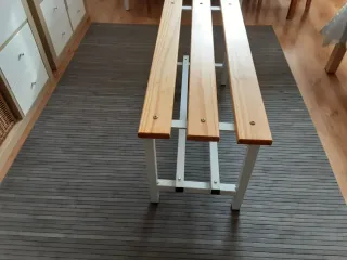 Banco madera y metal,medidas 93x45x36