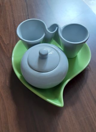 Set caffè a cuore in ceramica