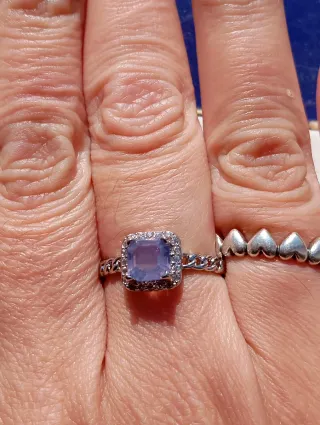 Anillo Amatista fascetada Lavanda con Circonitas