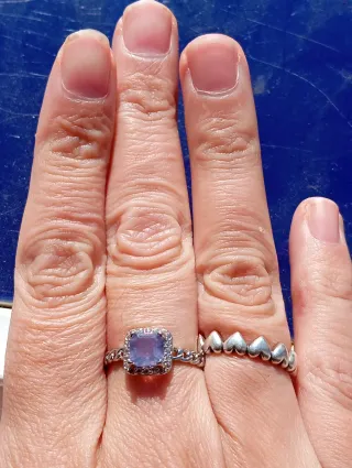 Anillo Amatista fascetada Lavanda con Circonitas