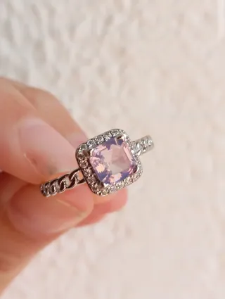 Anillo Amatista fascetada Lavanda con Circonitas