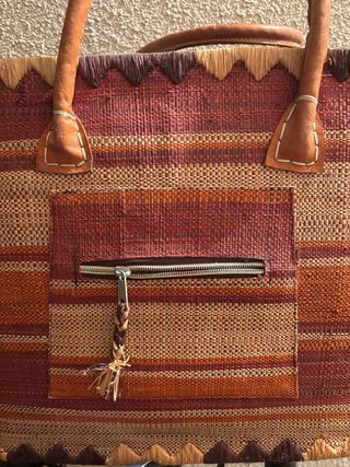 Capazo de playa tejido